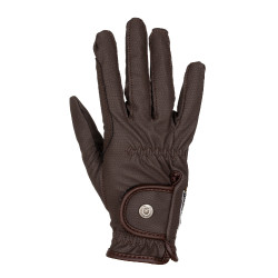Guantes unisex de cuero sintético suave con cierre de velcro Equestro Moca Marrón