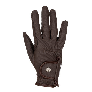 Guantes unisex de cuero sintético suave con cierre de velcro Equestro Moca Marrón