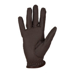 Guantes unisex de cuero sintético suave con cierre de velcro Equestro Moca Marrón