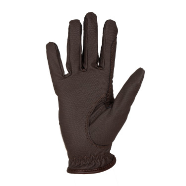 Guantes unisex de cuero sintético suave con cierre de velcro Equestro Moca Marrón