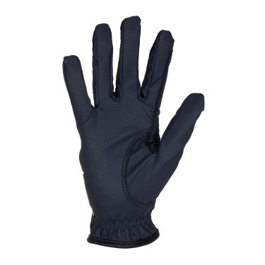 Guantes de mujer en tejido técnico suave con logo de strass Equestro Marino Azul marino