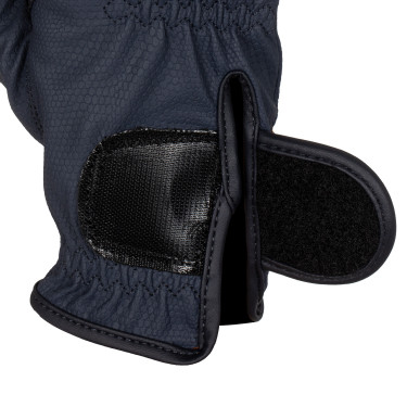 Guantes de mujer en tejido técnico suave con logo de strass Equestro Marino Azul marino