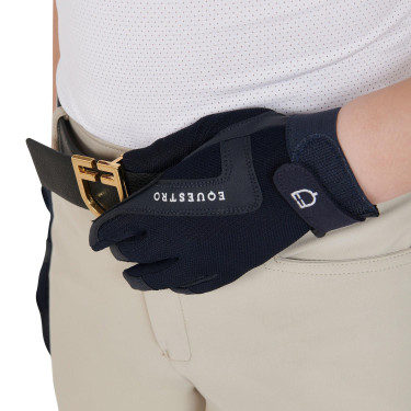Guantes infantiles Sunny de tejido técnico Equestro Marino Azul marino