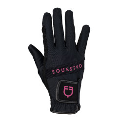 Guantes de tejido técnico con logotipo multicolor Equestro Guantes de tejido técnico con logotipo multicolor Equestro