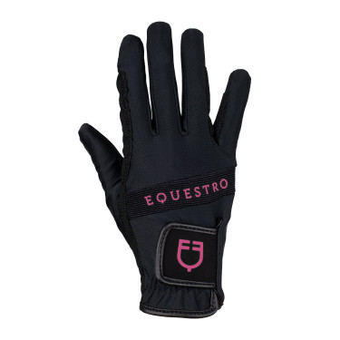 Guantes de tejido técnico con logotipo multicolor Equestro Guantes de tejido técnico con logotipo multicolor Equestro