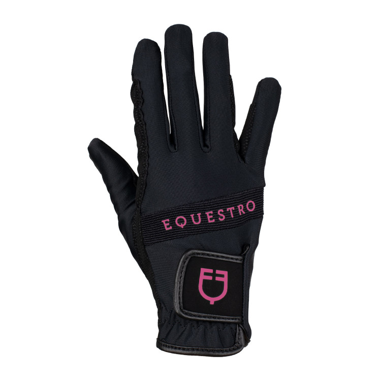 Guantes de tejido técnico con logotipo multicolor Equestro Guantes de tejido técnico con logotipo multicolor Equestro