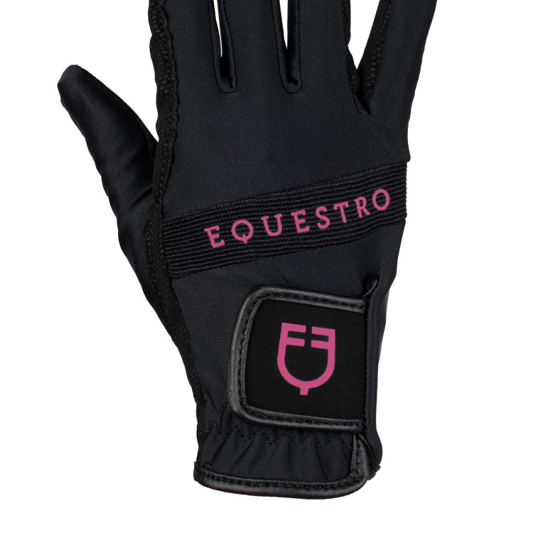Guantes de tejido técnico con logotipo multicolor Equestro Guantes de tejido técnico con logotipo multicolor Equestro