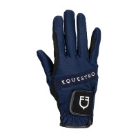 Guantes de tejido técnico con logotipo multicolor Equestro marine/blanc Azul