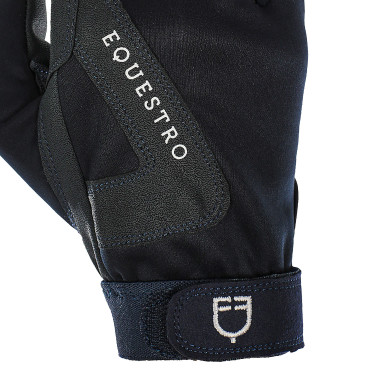 Guantes de tela técnica con forro polar Equestro Marino Azul marino