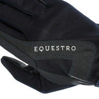Guantes de tela técnica con forro polar Equestro Marino Azul marino