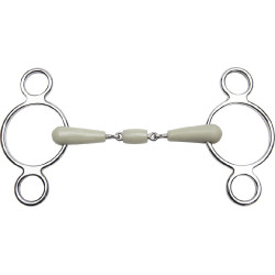 Filete ajustable Feeling 3 anillas flexi con embocadura de 3 piezas Filete ajustable Feeling 3 anillas flexi con embocadura de 3 piezas