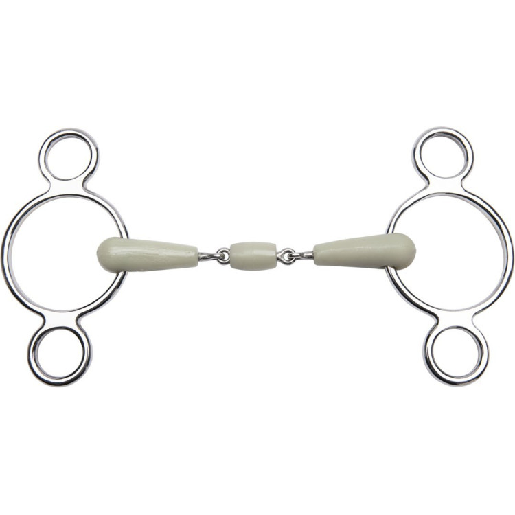 Filete ajustable Feeling 3 anillas flexi con embocadura de 3 piezas Filete ajustable Feeling 3 anillas flexi con embocadura de 3 piezas
