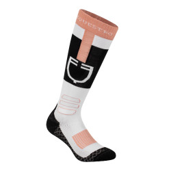Calcetines unisex de tejido técnico y transpirable con logotipo Equestro Negro / blanco / rosa