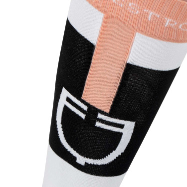 Calcetines unisex de tejido técnico y transpirable con logotipo Equestro Negro / blanco / rosa