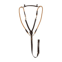 Cabezada de cuero de becerro italiano y nailon Acavallo Marrón oscuro Marr&amp;amp;amp;oacute;n