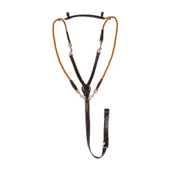 Cabezada de cuero de becerro italiano y nailon Acavallo Marrón oscuro Marr&amp;amp;amp;oacute;n