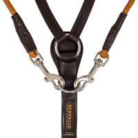 Cabezada de cuero de becerro italiano y nailon Acavallo Marrón oscuro Marr&amp;amp;amp;oacute;n