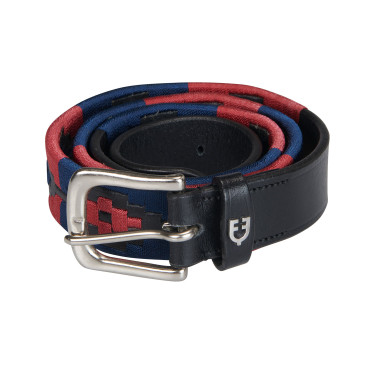 Cinturón de cuero con diseño suroeste Equestro Negro / azul / burdeos Multicolor