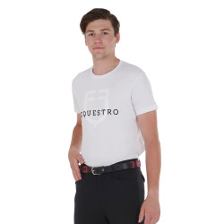 Cinturón de cuero con diseño geométrico Equestro Negro / azul / burdeos Multicolor