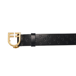 Cinturón de cuero con logotipo y hebilla con logotipo Equestro Cinturón de cuero con logotipo y hebilla con logotipo Equestro