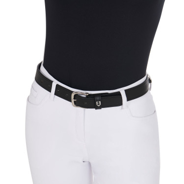 Cinturón inglés de cuero con embocadura eggbutt Equestro Cinturón inglés de cuero con embocadura eggbutt Equestro