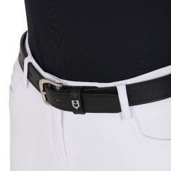 Cinturón inglés de cuero con embocadura eggbutt Equestro Cinturón inglés de cuero con embocadura eggbutt Equestro