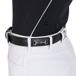 Cinturón inglés de cuero con embocadura eggbutt Equestro Cinturón inglés de cuero con embocadura eggbutt Equestro
