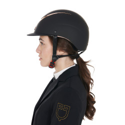 Casco unisex con armazón brillante Galaxy Equestro Negro / oro rosa brillante
