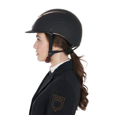 Casco unisex con armazón brillante Galaxy Equestro Negro / oro rosa brillante