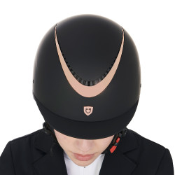 Casco unisex con armazón brillante Galaxy Equestro Negro / oro rosa brillante
