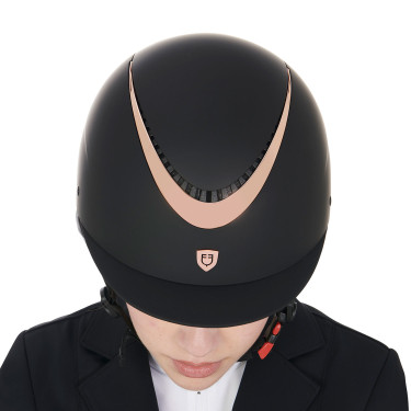 Casco unisex con armazón brillante Galaxy Equestro Negro / oro rosa brillante
