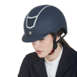 Casco ultraligero con armazón pulido Eclipse Equestro Navy blue / plata Azul