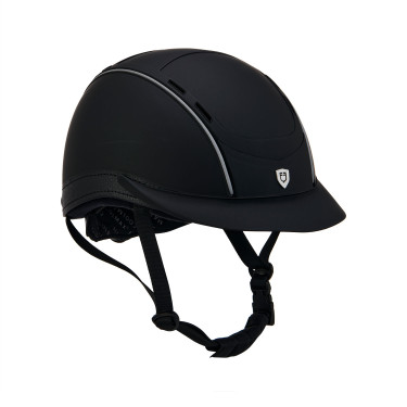 Casco Phantom con logotipo frontal e inserciones de cuero Equestro Casco Phantom con logotipo frontal e inserciones de cuero Equestro