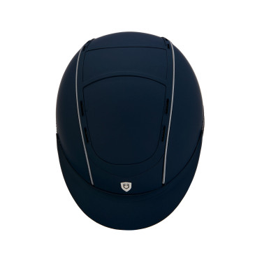 Casco Phantom con logotipo frontal e inserciones de cuero Equestro Marino Azul marino Casco Phantom con logotipo frontal e inserciones de cuero Equestro Marino Azul marino