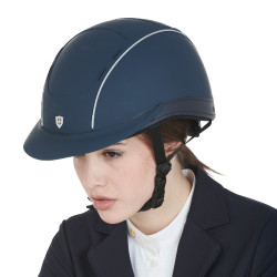 Casco Phantom con logotipo frontal e inserciones de cuero Equestro Marino Azul marino Casco Phantom con logotipo frontal e inserciones de cuero Equestro Marino Azul marino