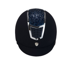 Casco de terciopelo ultraligero con strass Eclipse Equestro Navy blue / plata Azul