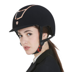 Casco Eclipse de terciopelo liso (3 acolchados) Equestro Casco Eclipse de terciopelo liso (3 acolchados) Equestro