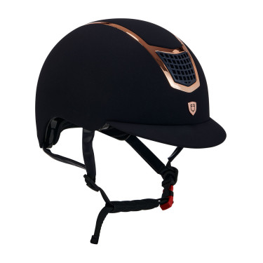 Casco Eclipse de terciopelo liso (3 acolchados) Equestro Marino / oro rosa Azul marino