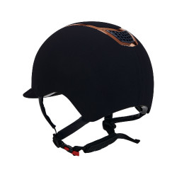 Casco Eclipse de terciopelo liso (3 acolchados) Equestro Marino / oro rosa Azul marino