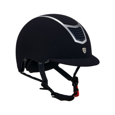 Casco Eclipse de terciopelo liso (3 acolchados) Equestro Navy blue / plata Azul