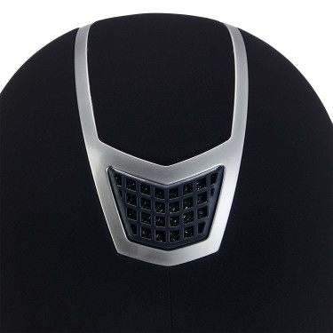 Casco Eclipse de terciopelo liso (3 acolchados) Equestro Navy blue / plata Azul