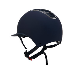 Casco Eclipse con strass y visera ancha (3 acolchados) Equestro Navy blue / plata Azul