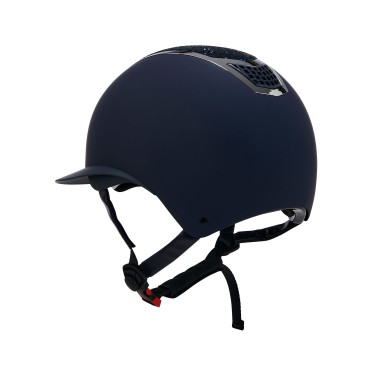 Casco Eclipse con strass y visera ancha (3 acolchados) Equestro Navy blue / plata Azul