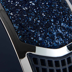 Casco Eclipse con strass y visera ancha (3 acolchados) Equestro Navy blue / plata Azul
