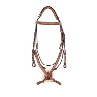 Brida con muserola mexicana y borrego sintético Equestro Coñac Marrón Brida con muserola mexicana y borrego sintético Equestro Coñac Marrón