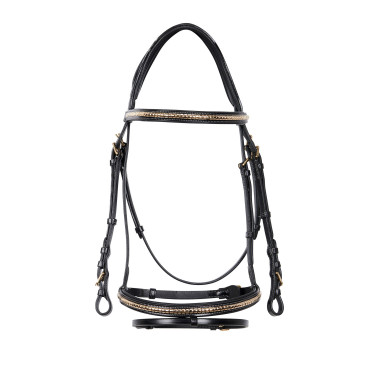 Brida inglesa de cuero clincher sin riendas Equestro Brida inglesa de cuero clincher sin riendas Equestro