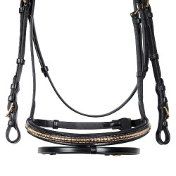 Brida inglesa de cuero clincher sin riendas Equestro Brida inglesa de cuero clincher sin riendas Equestro