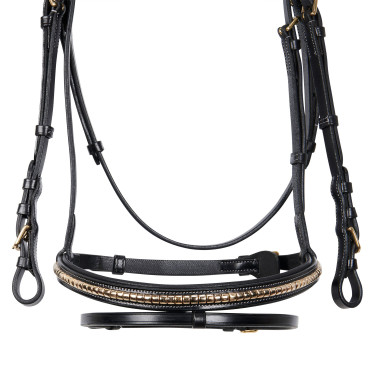 Brida inglesa de cuero clincher sin riendas Equestro Brida inglesa de cuero clincher sin riendas Equestro
