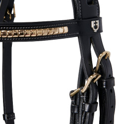 Brida inglesa de cuero clincher sin riendas Equestro Brida inglesa de cuero clincher sin riendas Equestro