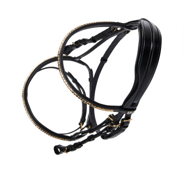 Brida inglesa de cuero clincher sin riendas Equestro Brida inglesa de cuero clincher sin riendas Equestro